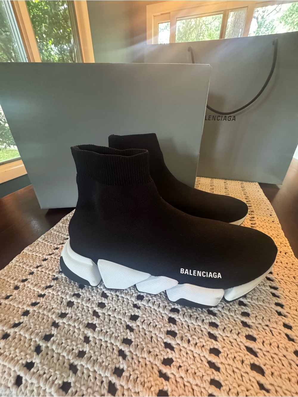 Authentic Balenciaga Black Knit Sock Runner